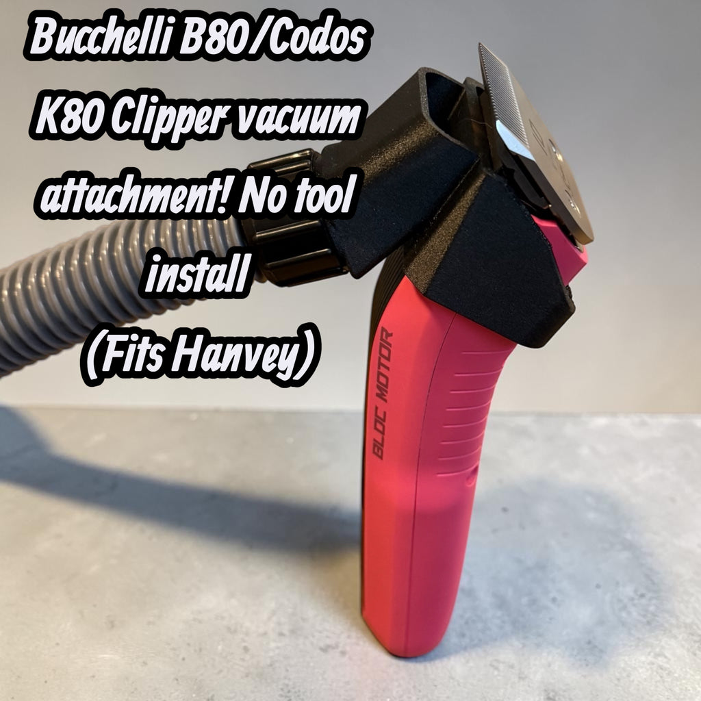 Pet grooming clipper vacuum adapter kit, bring your own vac!